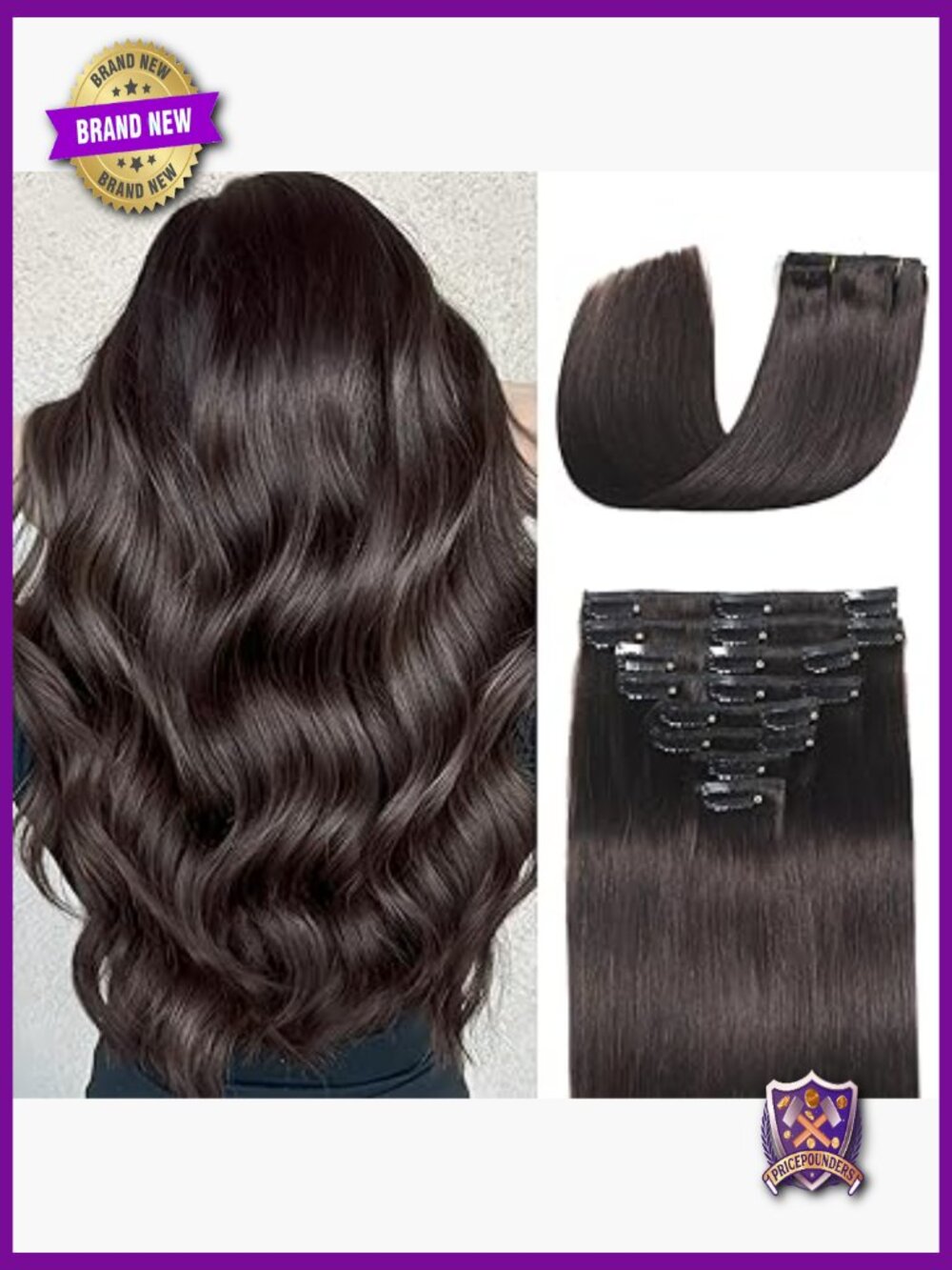 16 Inch 100% Remy Human Hair Clip In Extensions 8pcs Double Weft Seamless